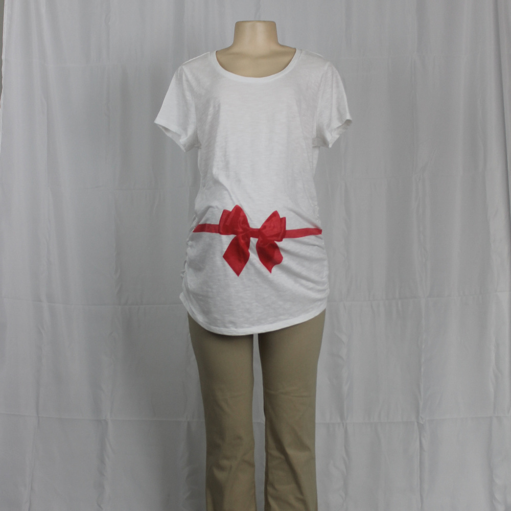 Motherhood Bow Holiday Maternity Tee (Size L) NWOT